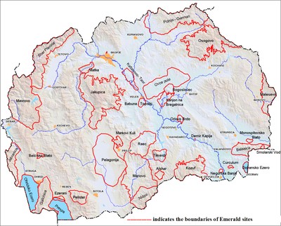 Map 1 National Emerald Network of the Republic of Macedonia