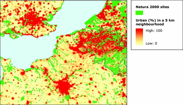 Urban pressure on Natura 2000 sites in the coastal areas of the English Channel 