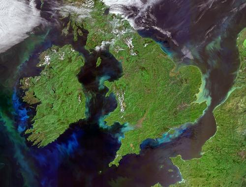 Plankton bloom, Ireland and Great Britain