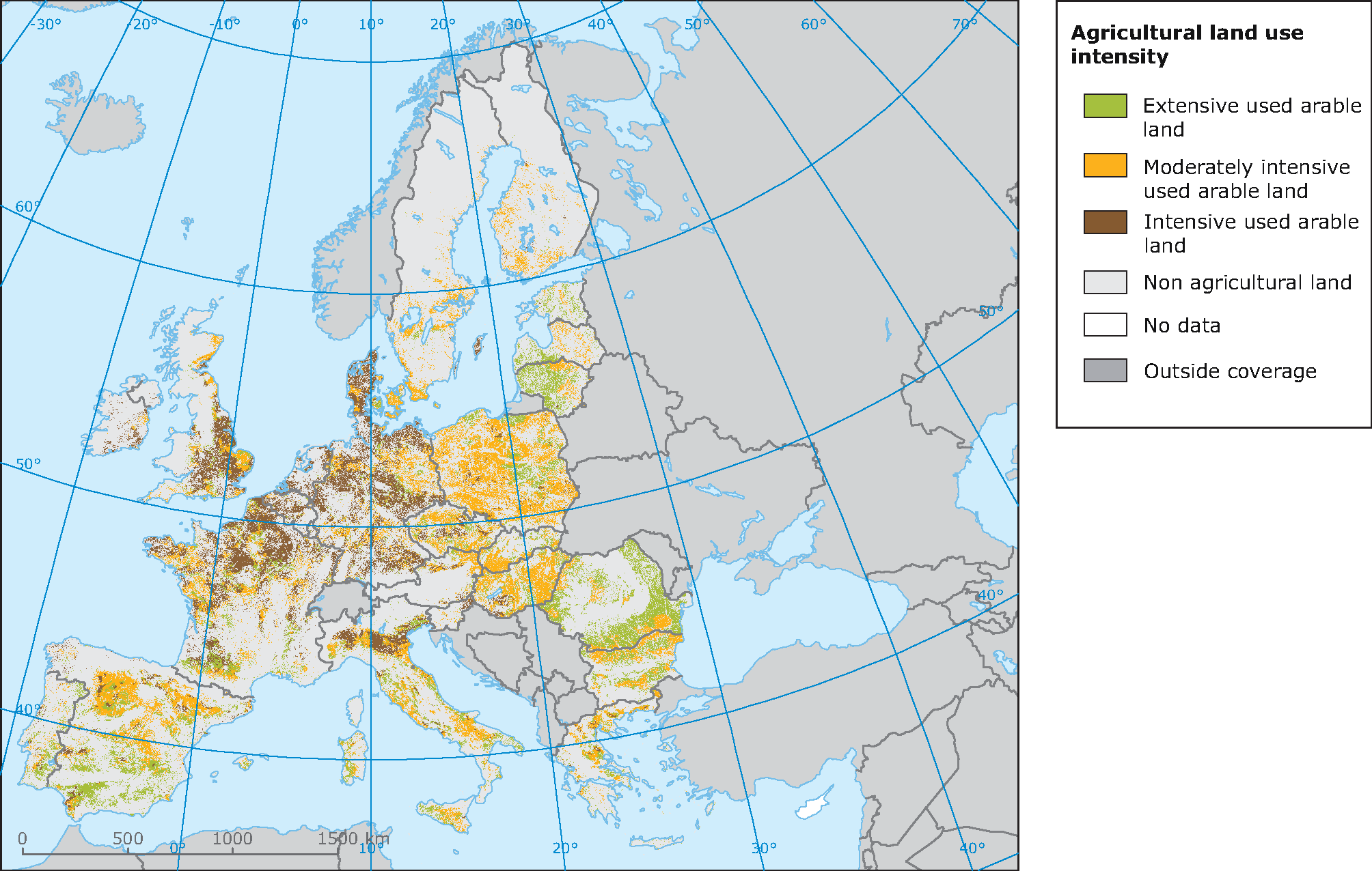 Agricultural Land Use Map Agricultural Land Use Intensity — European Environment Agency