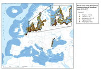 Annual mean total phosphorus concentrations in European seas, 2013-2017