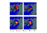 Arctic summer sea-ice age 1981–2000 compared with 2007, 2008, and 2009