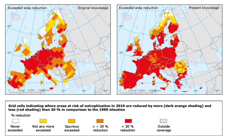 The European Union appears to have met several objectives to reduce the impacts of air pollution, according to the original scientific understanding used to set the objectives. But when using the improved scientific understanding of air pollution now available, it becomes clear that emissions need to be even further reduced to protect health and the environment. 