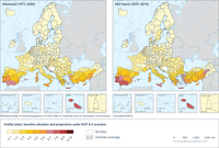 Aridity index: baseline situation and projections under RCP 8.5 scenario