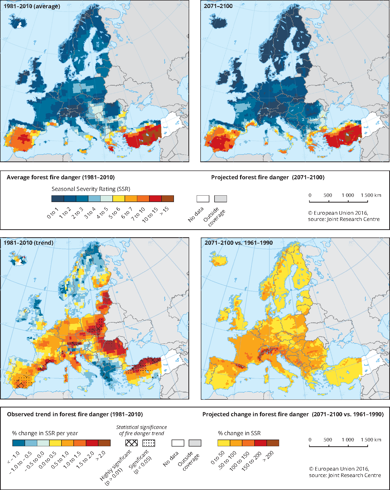 Current and projected state and trend of fire danger