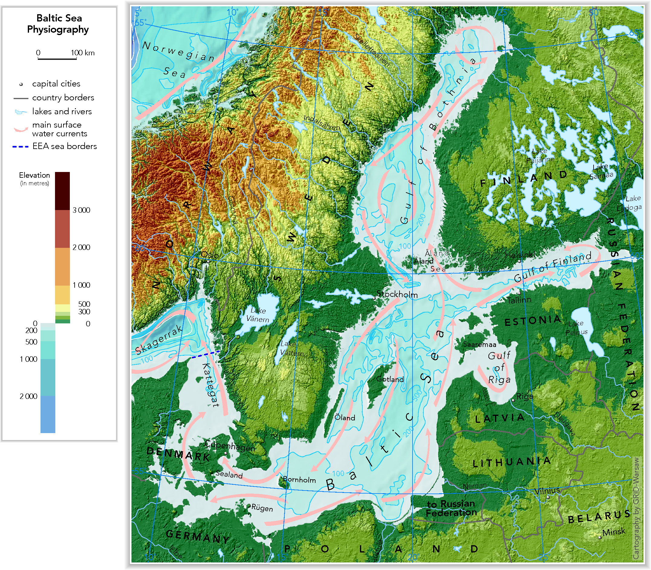 Baltic Sea Physiography Depth Distribution And Main Currents