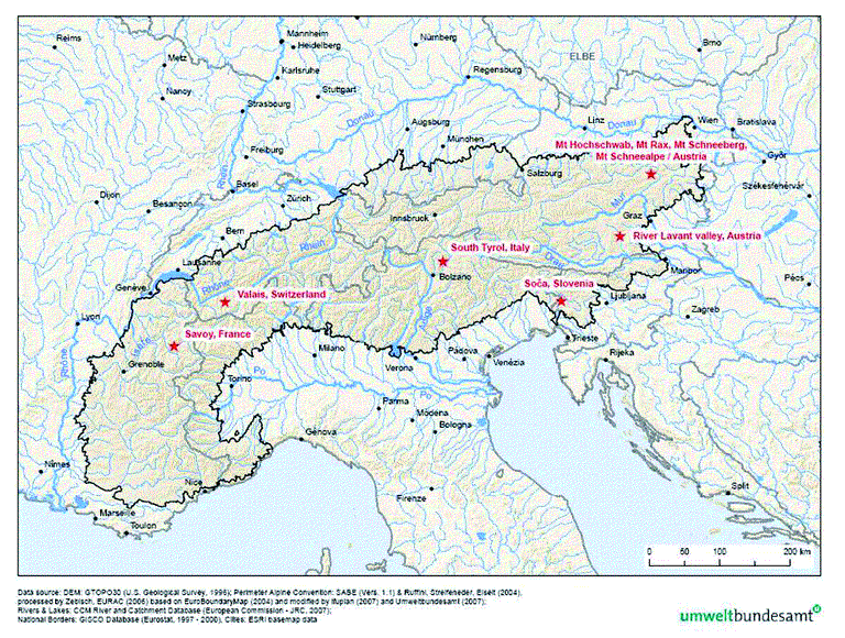 Alps On A Map Case Studies In Water-Sensitive Regions Of The Alps — European Environment  Agency