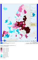 Change in population between 2005 and 2050 under a status quo scenario
