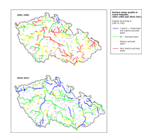 Comparison of water quality in rivers in the Czech Republic, 1991–1992 and 2010–2011