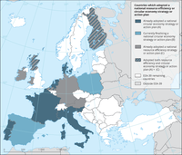 Countries which adopted a national resource efficiency or circular economy strategy or action plan