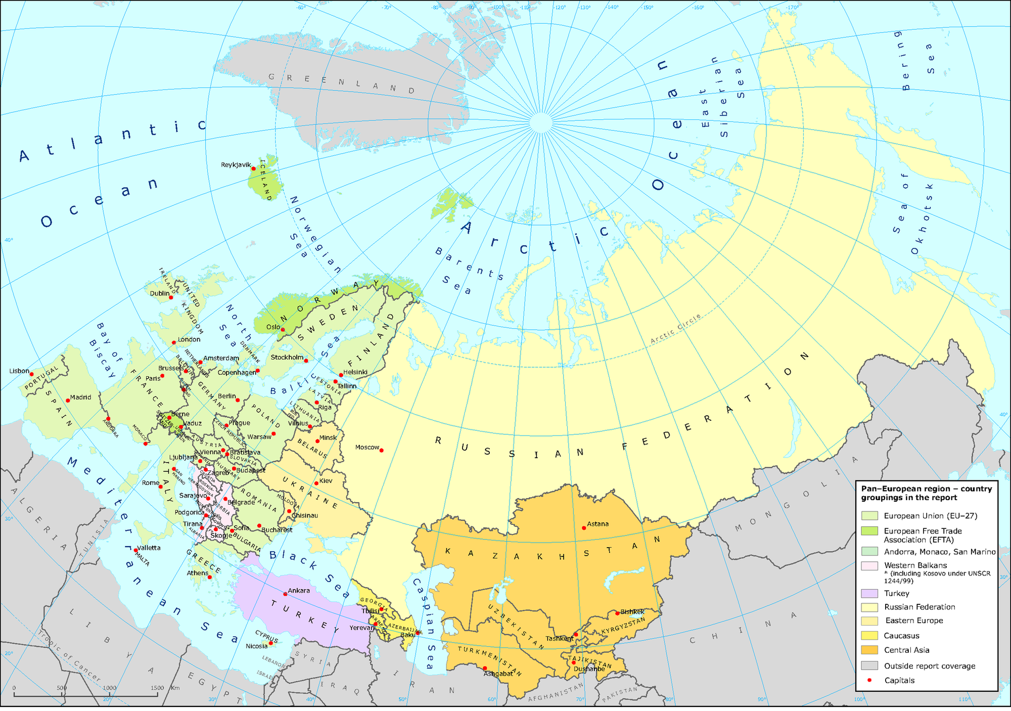 Country To Region Mapping The Pan-European Region - Country Groupings In The Report — European  Environment Agency