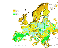 Cumulative distribution of 102 bird species with unfavourable conservation status occurring on farmland