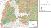 Detail of accessibility to quietness suitability index (QSI) areas for Freiburg