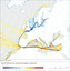 Difference of SOx emissions from shipping in European Seas