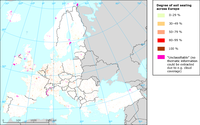 Degree of soil sealing across Europe