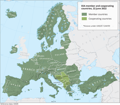 EEA member countries and cooperating countries