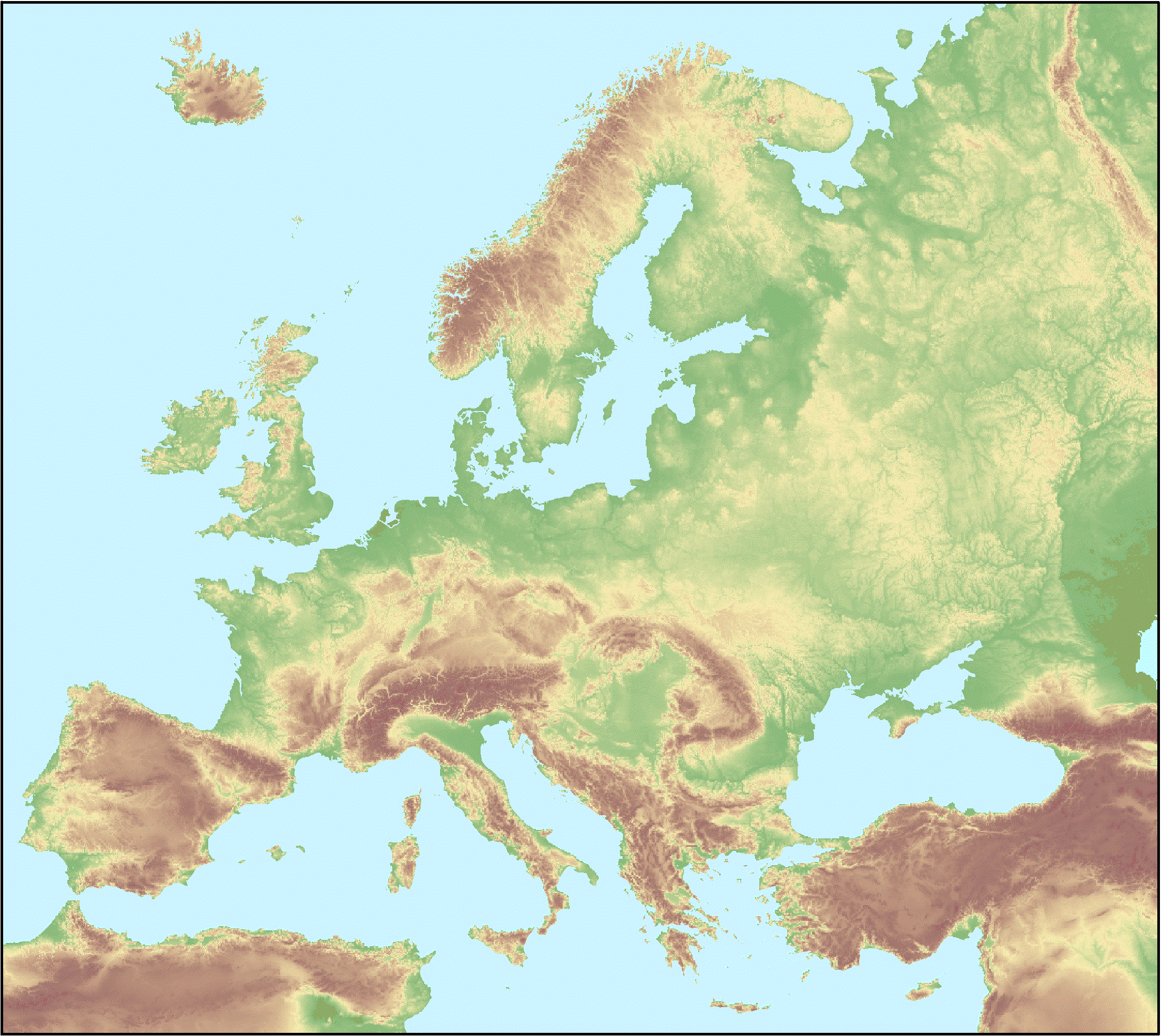 Elevation Map Of Europe Vivid Maps Infographic Map Europe Map Relief Map