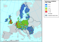 Emissions of NMVOC in 2005