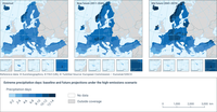 Extreme precipitation days: baseline and future projections under the high-emissions scenario