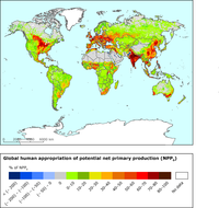 Global human appropriation of net primary production