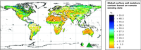 Global surface soil moisture content based on remote sensing data
