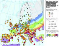 Heat waves — both a low share of green and blue urban areas and high population densities can contribute to the urban heat island effect in cities