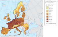 Landscape fragmentation per 1 km² grid