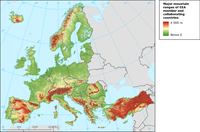 Major mountain ranges of Europe