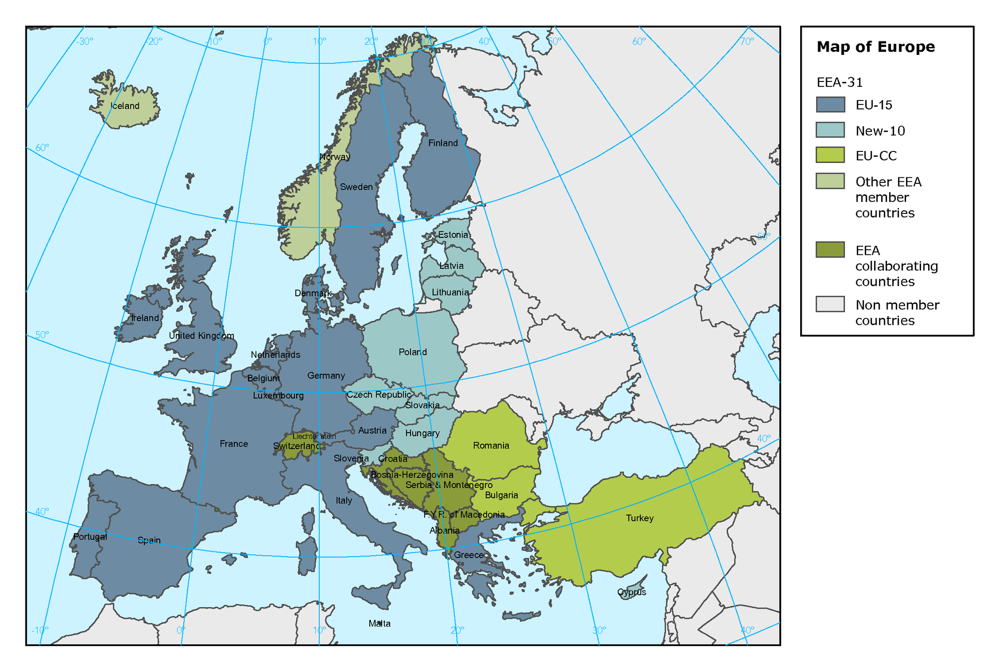 Map Of Europe European Environment Agency
