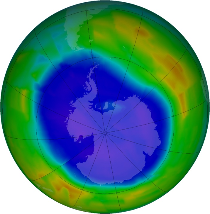 Maximum ozone hole area in 2011
