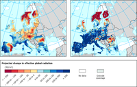 Projected changes in effective solar radiation from two climate models