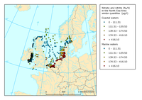 Mean winter surface concentrations of nitrate and nitrite in the Greater North Sea, the Celtic Seas and the Northeast Atlantic, 2004
