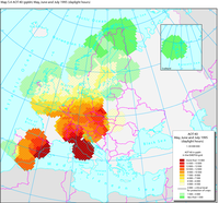 Measured accumulated exposure to ozone (AOT40)