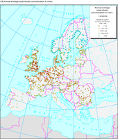 Nitrate in European rivers, 1994-96