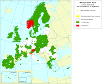 Nitrogen oxide 2010 - Annual limit value for the protection of vegetation