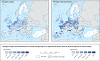 Nitrogen surplus and exceedances of critical nitrogen inputs to agricultural land in view of adverse impacts on water quality