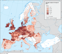Nitrogen surplus in Europe in 2012