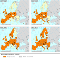 Observed drought episodes in Europe (1971–2011)