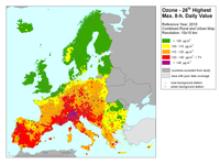 Ozone 26th highest maximum 8-hour daily value, 2010