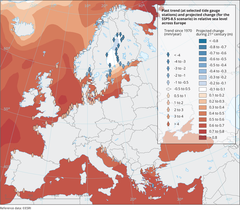 Bron Standaard Dankbaar Past trend and projected change in relative sea level across Europe —  European Environment Agency