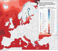 Past trend and projected change in relative sea level across Europe