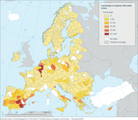 Percentage of seasons with water stress