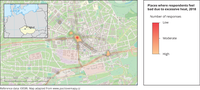Places where respondents feel bad due to excessive heat, 2018