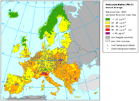 PM10 annual average, 2007
