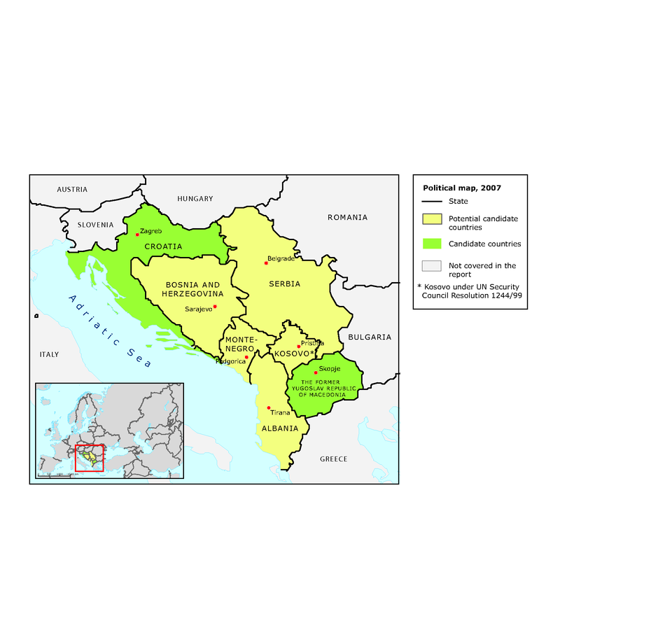 west Balkan countries map