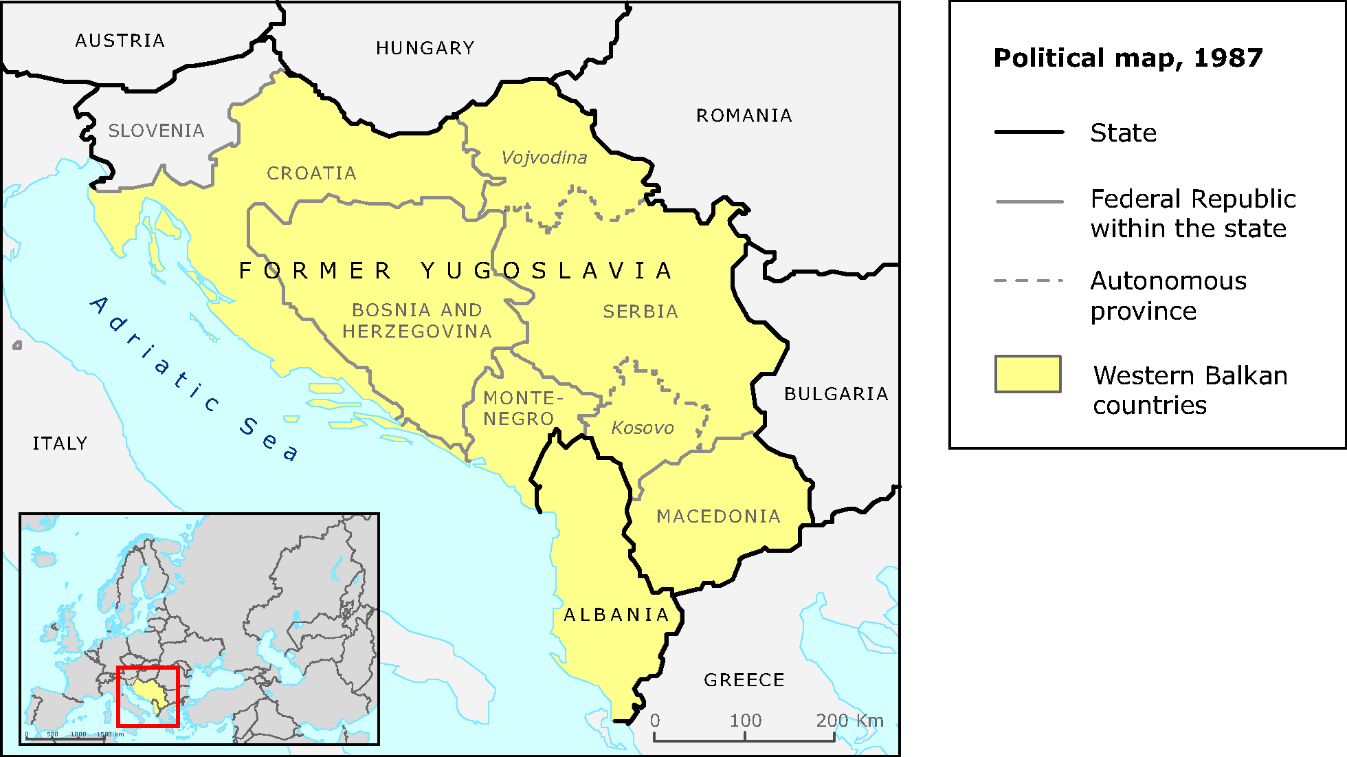 Political Map Of Balkans Political Maps Of The Western Balkans: 1987, 1996 And 2007 — European  Environment Agency