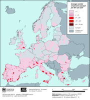 Population exposed to droughts in Europe (1980-2000)