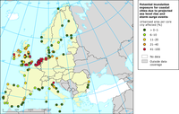 Potential inundation exposure for coastal cities due to projected sea level rise and storm surge events