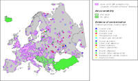 Probable problem areas of local contamination in Europe