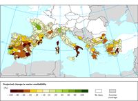 Projected change in water availability for irrigation in the Mediterranean region 